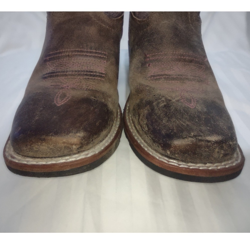 Dan Post Kids Pink Brown Leather Western Cowboy Boots 2947 Size 1D - Picture 10 of 10